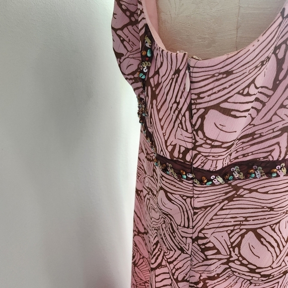 Vintage Y2K BabyDoll Stone Sequin Beaded Empire Waist Fairy Whimsical Midi Dres - Picture 6 of 11